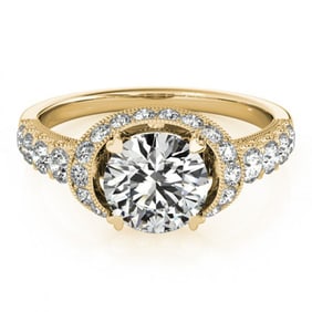 1.75 ctw Certified VS/SI Diamond Halo Ring 18k Yellow Gold