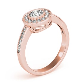 Natural 1.55 CTW Diamond Engagement Ring 18K Rose Gold