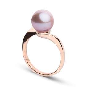 Gem Quality Lavender Freshwater Pearl Serenity Solitaire Ring