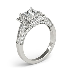Natural 2.75 CTW Diamond Engagement Ring 14K White Gold