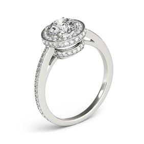 Natural 1.8 CTW Diamond Engagement Ring 14K White Gold