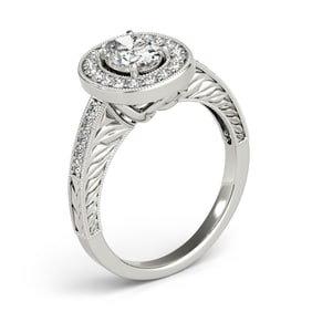 Natural 1.16 CTW Diamond Engagement Ring 14K White Gold