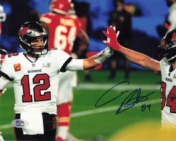 cameron brate signed 8x10 photo PSA/DNA tampa bay buccaneers autographed