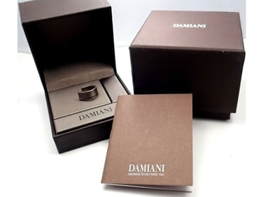 Damiani Brad Pitt 18k Yellow Gold Diamond 3mm Band Ring Sz 10