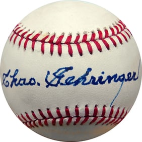 Chas Gehringer Autographed Baseball