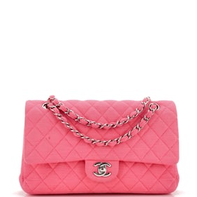 Chanel Classic Double Flap Bag Quilted Jersey Medium