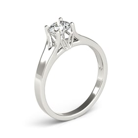 Natural 1.3 CTW Diamond Engagement Ring 18K White Gold