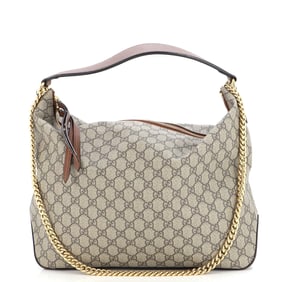 Gucci Chain Hobo GG Coated Canvas Large