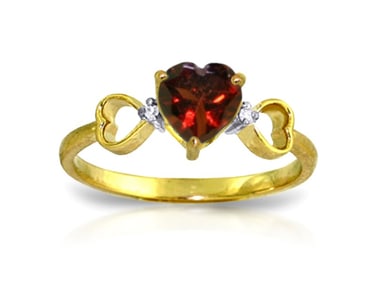 0.96 CTW 14K Solid Gold Soul Mate Garnet Diamond Ring