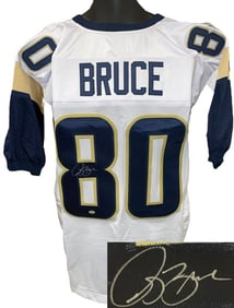 Isaac Bruce signed St. Louis White Custom Stitch Pro Style Jersey XL- Bruce Holo