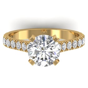 2.4 ctw Certified VS/SI Diamond Solitaire Art Deco Ring 14k Yellow Gold