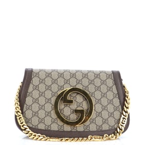 Gucci Blondie NM Chain Flap Bag GG Coated Canvas Small