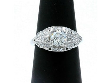 Antique Platinum Diamond Engagement Ring Old Cuts 1.08 Tcw $9,000 Retail
