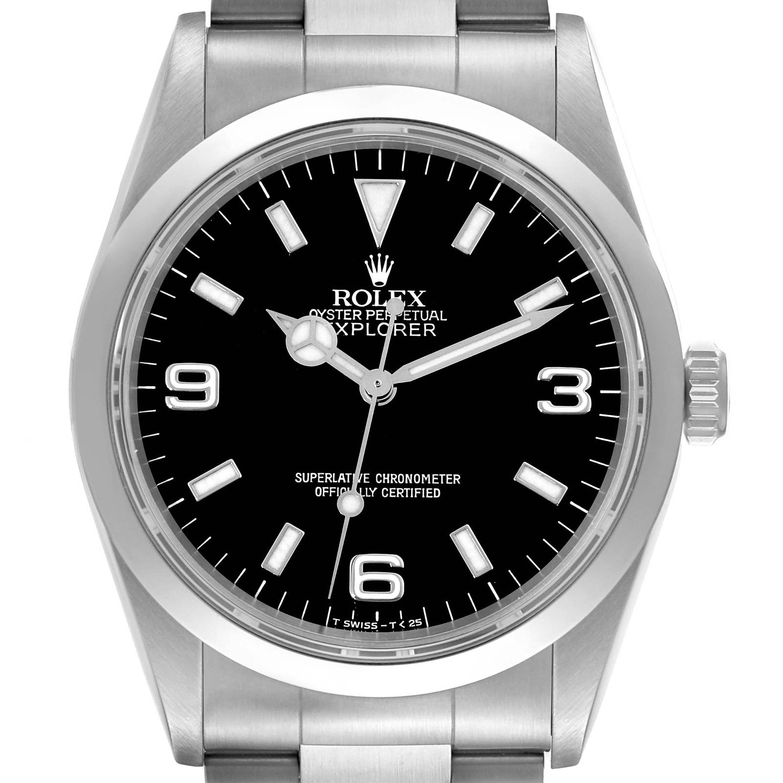 Rolex Explorer I Black Dial Steel Mens Watch 14270 Box Papers Auction