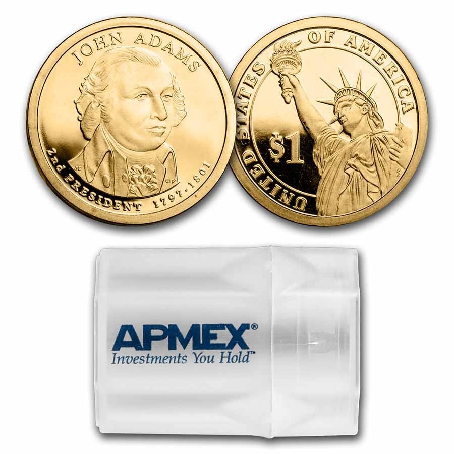 2007-S John Adams 20-Coin Presidential Dollar Roll PR: 2007-S John Adams 20-Coin Presidential Dollar Roll PR SKU no: RBJ 231275 Year: 2007 Grade: Proof Grade Service: None Denomination: $1.00 Mint Mark: S - San Francisco Metal Content: 0 troy
