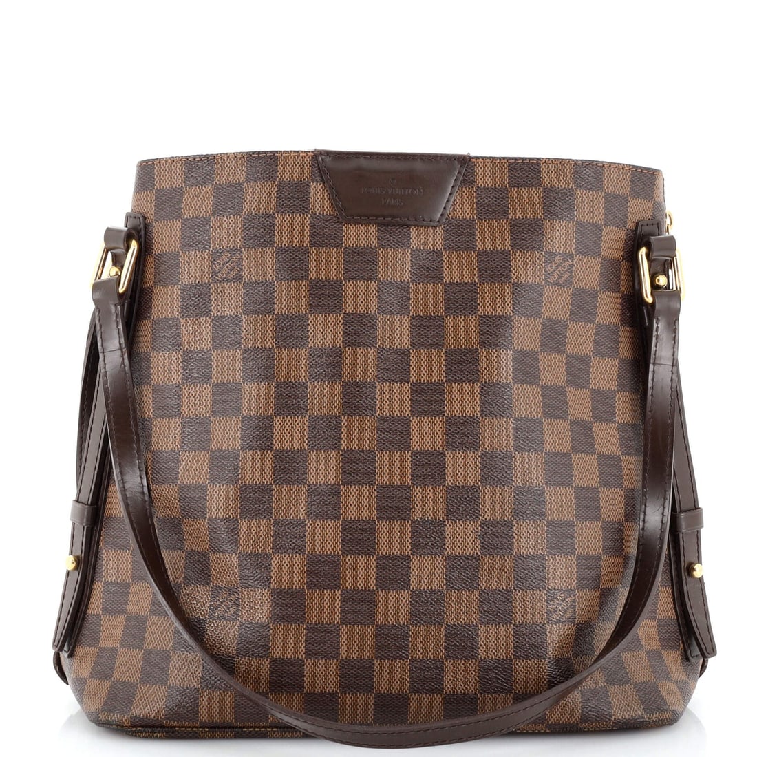 Louis Vuitton Cabas Rivington Damier: Louis Vuitton Cabas Rivington Damier Exterior Color: Brown Interior Color: Red Exterior Material: Canvas Coated Interior Material: Fabric Hardware Color: Gold Accessories: No Accessories