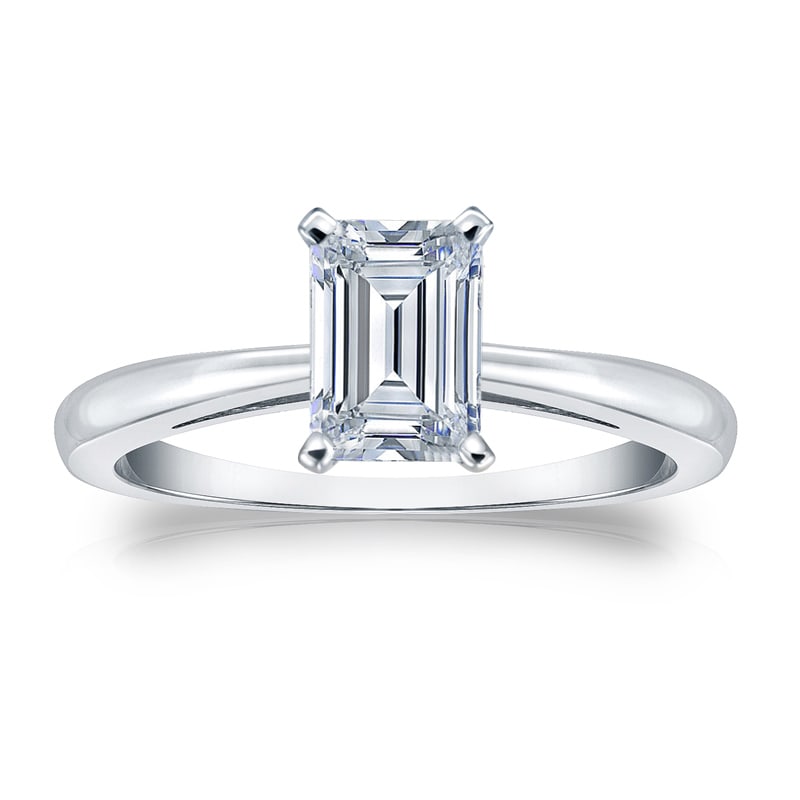 Natural 0.75 CTW Diamond Solitaire Ring 18K White Gold: Natural 0.75 CTW Diamond Solitaire Ring 18K White Gold Item No: REM075-EE31 Metal: 18K White Gold Setting: 4-Prong Origin: Handcrafted in the USA DIAMOND INFORMATION Number of Diamonds:
