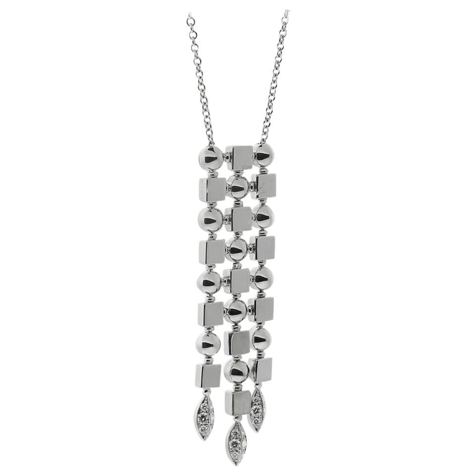 Bulgari Lucea Diamond White Gold Drop Necklace: Bulgari Lucea Diamond White Gold Drop Necklace Metal: Gold, 18k Gold, White Gold Stone: Diamond Stone Cut: Round Cut Period: 2000-2009 Date of Manufacture: 2000s Condition: Excellent
