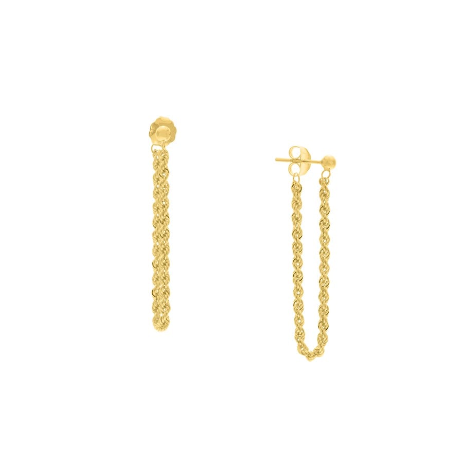 14K Yellow Gold Fancy Earrings: 14K Yellow Gold Fancy Earrings Description: SKU no: RBJ242891 Purity: 14K Finish: Polished Earring Closure: Post & Nut Earring Type: Front to Back