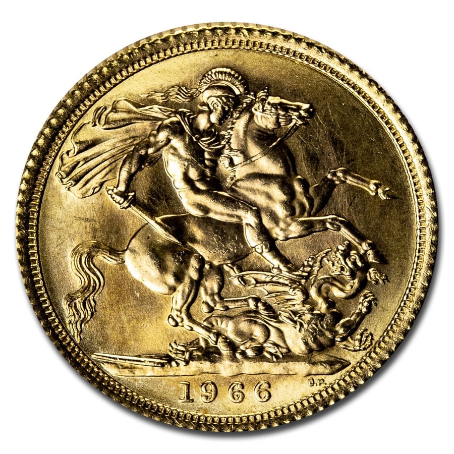 1966 Great Britain Gold Sovereign: 1966 Great Britain Gold Sovereign Elizabeth II BU Description: SKU no: RBJ212957 Year: 1966 Grade: Brilliant Unc Grade Service: None Denomination: 1 Sovereign Mint Mark: Not Show