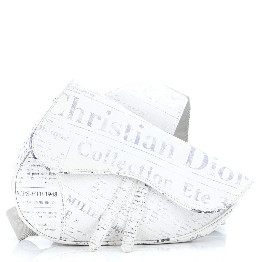 Christian Dior Daniel Arsham Saddle: Christian Dior Daniel Arsham Saddle Exterior Color: Print, White Interior Color: Blue Exterior Material: Leather Interior Material: Nylon Hardware Color: Silver Accessories: Dust bag RBJ
