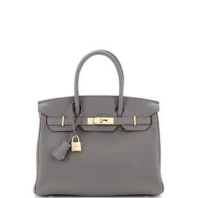 Hermes Birkin Handbag Grey Togo