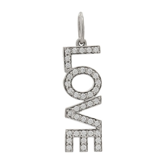 Tiffany Platinum Diamond Love Charm: Tiffany Platinum Diamond Love Charm SKU no: RBJ1399456 Brand: TIFFANY Condition: Excellent Condition Details: Hardware: Faint scratch(es) Pendant: 23 mm Width: 6.5 mm , Pouch Sto