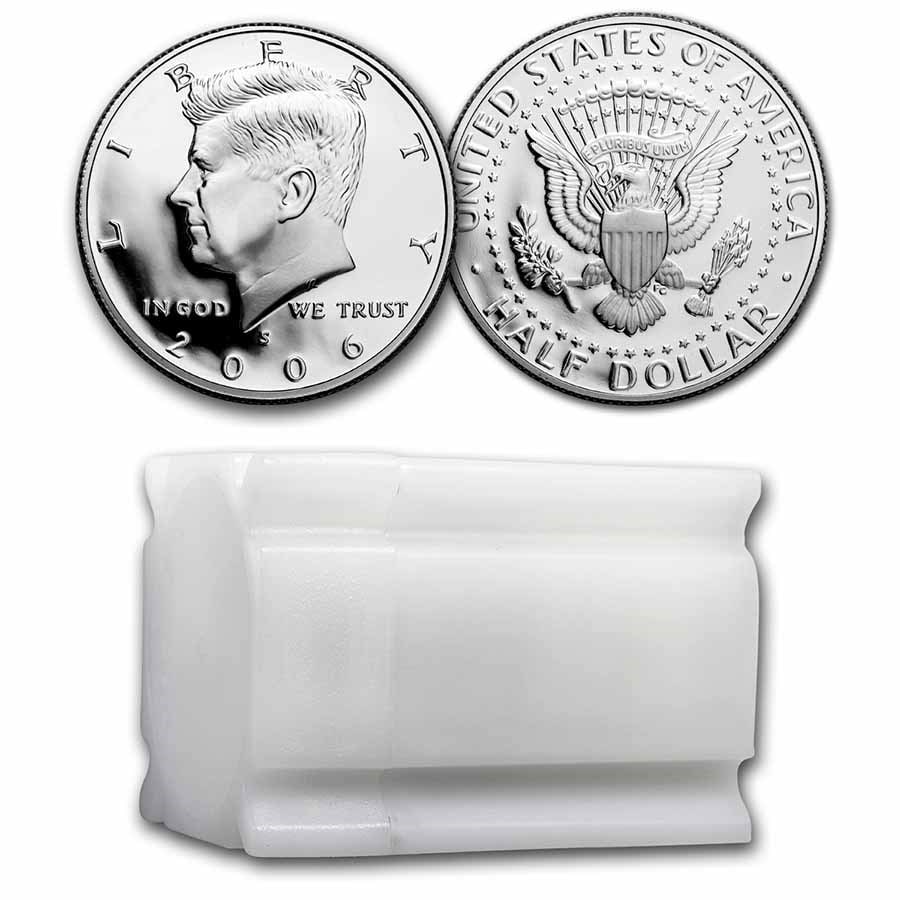 2006-S Silver Kennedy Half Dollar 20-Coin: Details: 2006-S Silver Kennedy Half Dollar 20-Coin Roll Proof SKU no: RBJ57018 Year: 2006 Grade: Proof Grade Service: None Denomination: 50 Cents Mint Mark: S - San Francisco Metal Conten