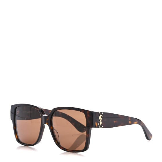 Saint Laurent Square SL M9N: Saint Laurent Square SL M9N Sunglasses Tortoise SKU no: RBJ1408304 Brand: SAINT LAURENT Condition: Very Good Condition Details: Exterior: Bent frame, scratches on lens(es), scratches on frame Height:
