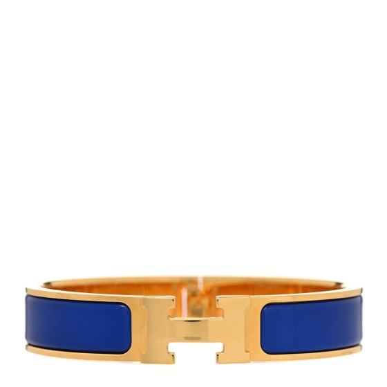 Hermes Narrow Enamel Clic Clac: Hermes Narrow Enamel Clic Clac H Bracelet PM Bleu Drapeau SKU no: RBJ1388756 Brand: HERMES Condition: Very Good Condition Details: Hardware: Scratch(es), tarnished, pitted Width: 0.5 in Circumfere
