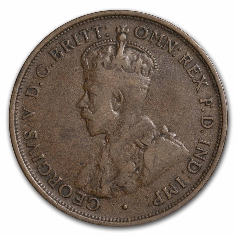 1911 Australia Bronze Penny George V XF: 1911 Australia Bronze Penny George V XF SKU no: RBJ294288 Year: 1911 Grade: Extra Fine Grade Service: None Denomination: 1 Penny Mint Mark: Not Shown Metal Content: 0 troy oz Pur
