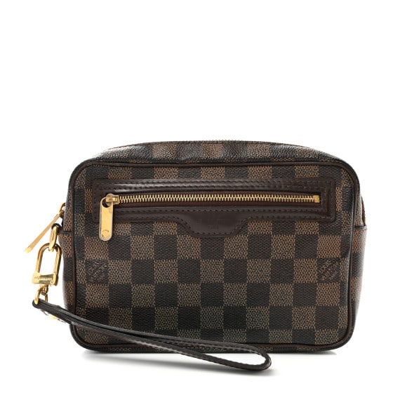 Louis Vuitton Damier Ebene Saint: Louis Vuitton Damier Ebene Saint Paul Pochette SKU no: RBJ1406062 Brand: LOUIS VUITTON Condition: Very Good Condition Details: Exterior: Corner wear, edge wear, faint scuffs, Handle: Edge wear, crease