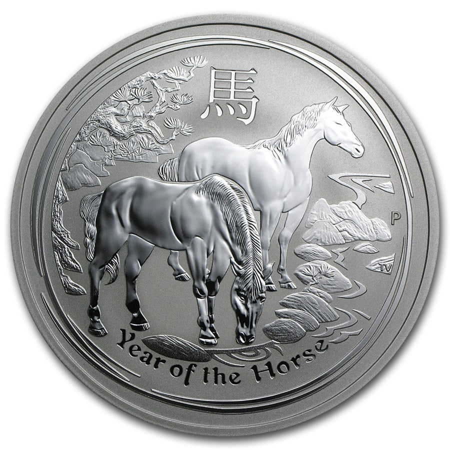 2014 Australia 2 oz Silver Lunar Horse: 2014 Australia 2 oz Silver Lunar Horse SKU no: RBJ78057 Year: 2014 Grade: Brilliant Unc Grade Service: None Denomination: 2 Dollars Mint Mark: P - Perth Metal Content: 2 troy oz