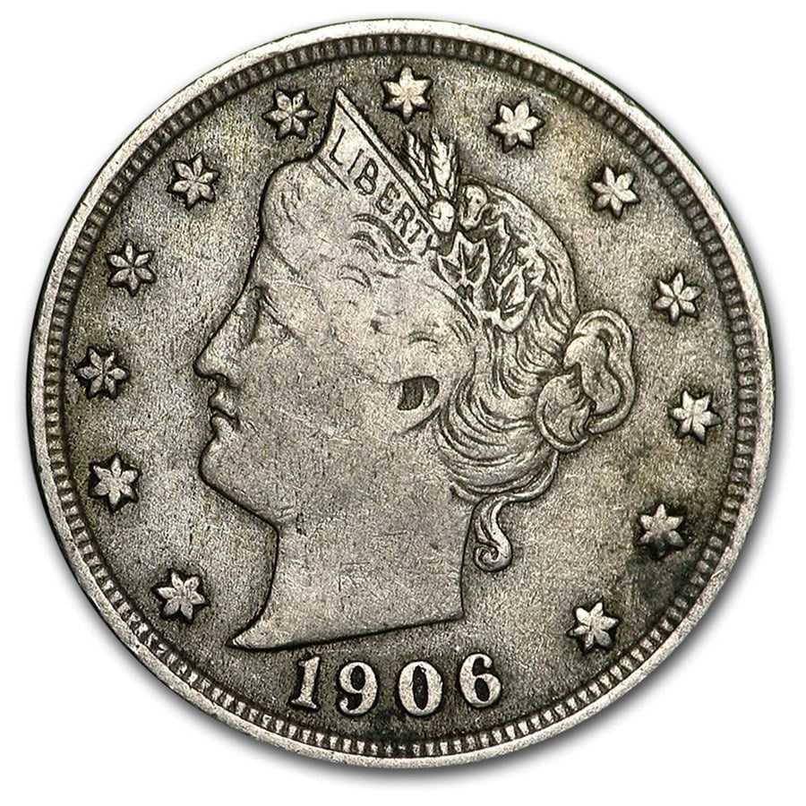 1906 Liberty Head V Nickel VF: 1906 Liberty Head V Nickel VF SKU no: RBJ1842 Year: 1906 Grade: Very Fine Grade Service: None Denomination: 5 Cents Mint Mark: P - Philadelphia (Not Shown) Metal Content: 0 troy oz
