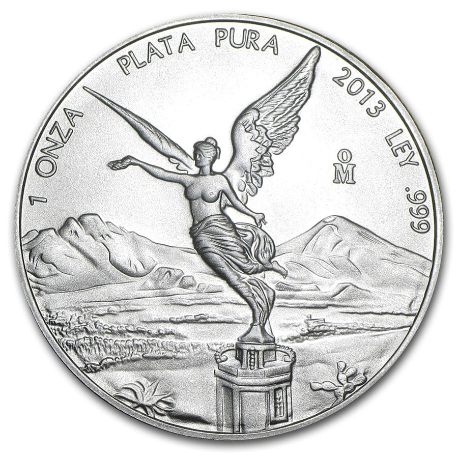 2013 Mexico 1 oz Silver Libertad BU: 2013 Mexico 1 oz Silver Libertad BU SKU no: RBJ74189 Year: 2013 Grade: Brilliant Unc Grade Service: None Denomination: 1 Onza Mint Mark: Mo - Mexico City Metal Content: 1 troy oz