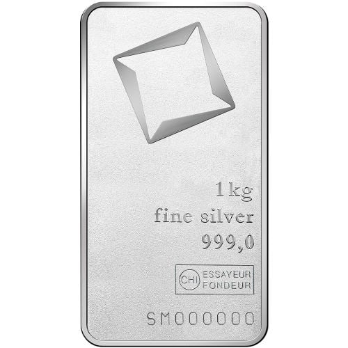 1 Kilo Valcambi Silver Bar: 1 Kilo Valcambi Silver Bar Matte (New w/ Assay) SKU no: RBJ649936 Mint Mark: Not Shown Purity: .999 Manufacturer: Valcambi Thickness: 12 mm Condition: New Edge Design: Smooth Se