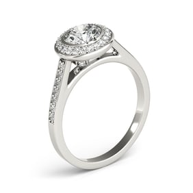 Natural 1.55 CTW Diamond Engagement Ring 14K White Gold