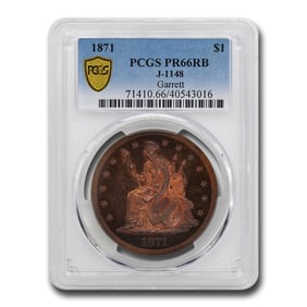 1871 $1 Pattern PR-66 PCGS (Red/Brown,