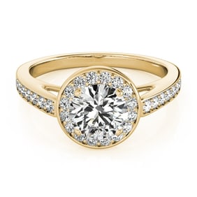Natural 1.68 CTW Diamond Engagement Ring 18K Yellow Gold