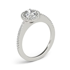 Natural 1.2 CTW Diamond Engagement Ring 14K White Gold