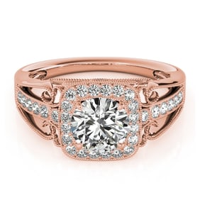 Natural 1.25 CTW Diamond Engagement Ring 18K Rose Gold