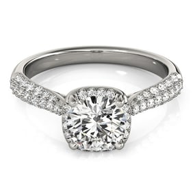 Natural 1.33 CTW Diamond Engagement Ring 18K White Gold