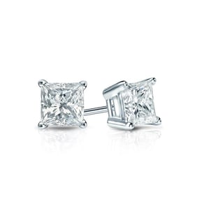 Natural 0.40 CTW Diamond Stud Earrings 14K White Gold