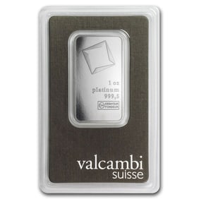 1 oz Platinum Bar - Valcambi