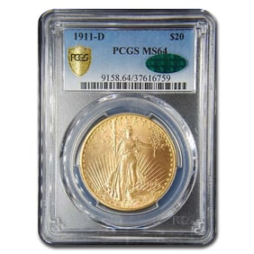 1911-D $20 St Gaudens Gold Double