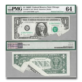 1969-D (G-Chicago) $1 FRN CU-64 PMG