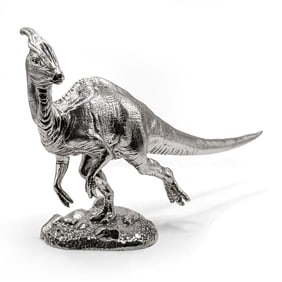 15 oz Antique Finish Parasaurolophus Silver