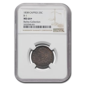 1838 Capped Bust Quarter MS-64+ NGC