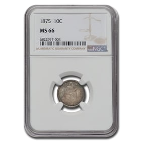 1875 Liberty Seated Dime MS-66 NGC