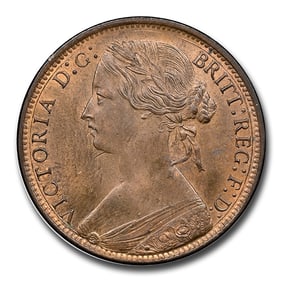 1872 Great Britain Penny Victoria MS-65